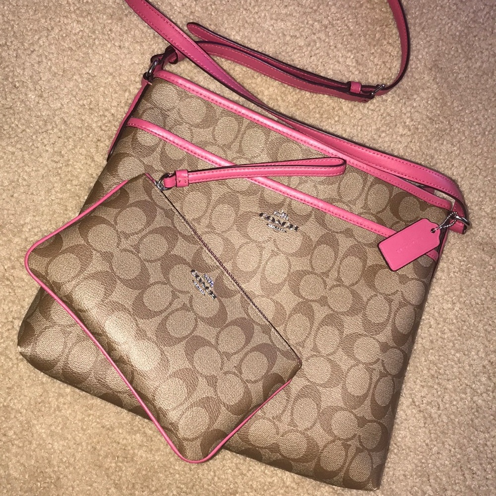 Coach File Crossbody and Wristlet Set